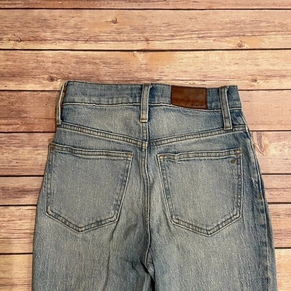 Madewell Perfect Vintage Crop Jeans Rosabelle AJ190 Light Wash Knee Hole - Picture 4 of 11